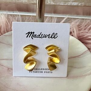 Madewell Shiny Gold Sculptural Earrings
